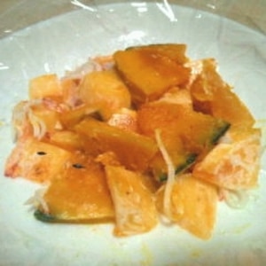 生姜マヨで☆柿とかぼちゃのカニカマサラダ♪
